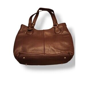 Seven Hills Brown pebbled REAL leather tote bag HOBO lined - NWOT